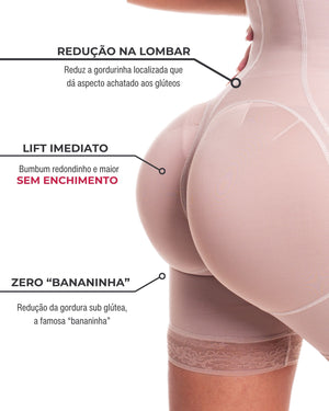 Macaquinho Levanta BumBum Fixo Cinta Modeladora Anticelulite - BellaShaper Shapewear Premium