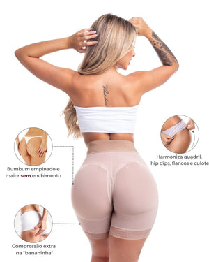 Shorts Levanta Bumbum Cinta Modeladora - BellaShaper Shapewear Premium