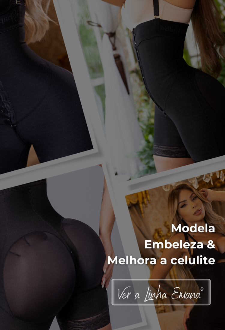 Macaquinho Levanta BumBum Alça fixa – BellaShaper Shapewear Premium
