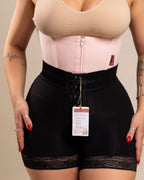 Shorts que levanta bumbum e cinta abdominal alta compressão com barbatanas de aço cinta modeladora feminina